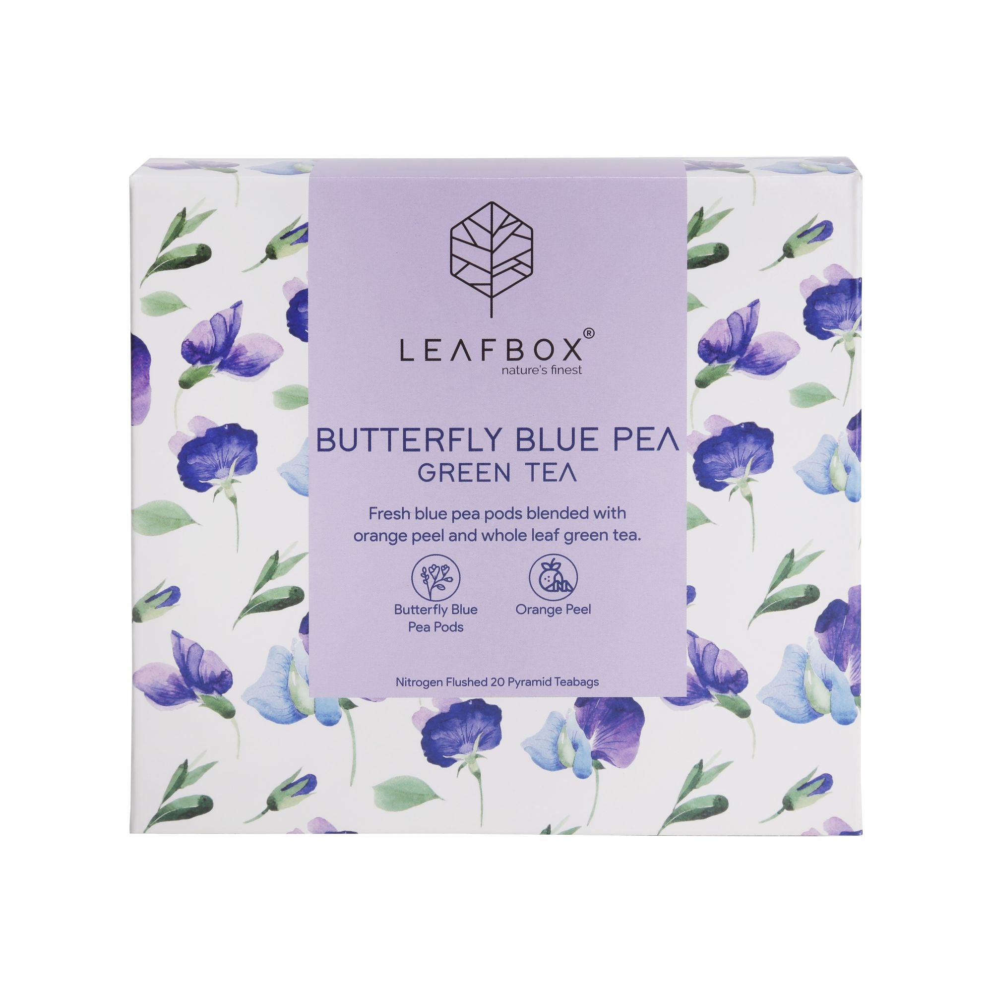 butterfly blue pea green tea bag